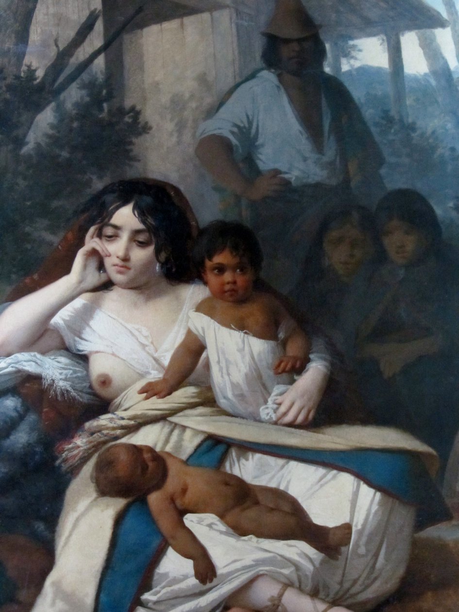 Elisa Bravo Jaramillo de Bañados, femme du cacique ou Elisa Bravo en captivité (détail) - Raymond Auguste Quinsac Monvoisin