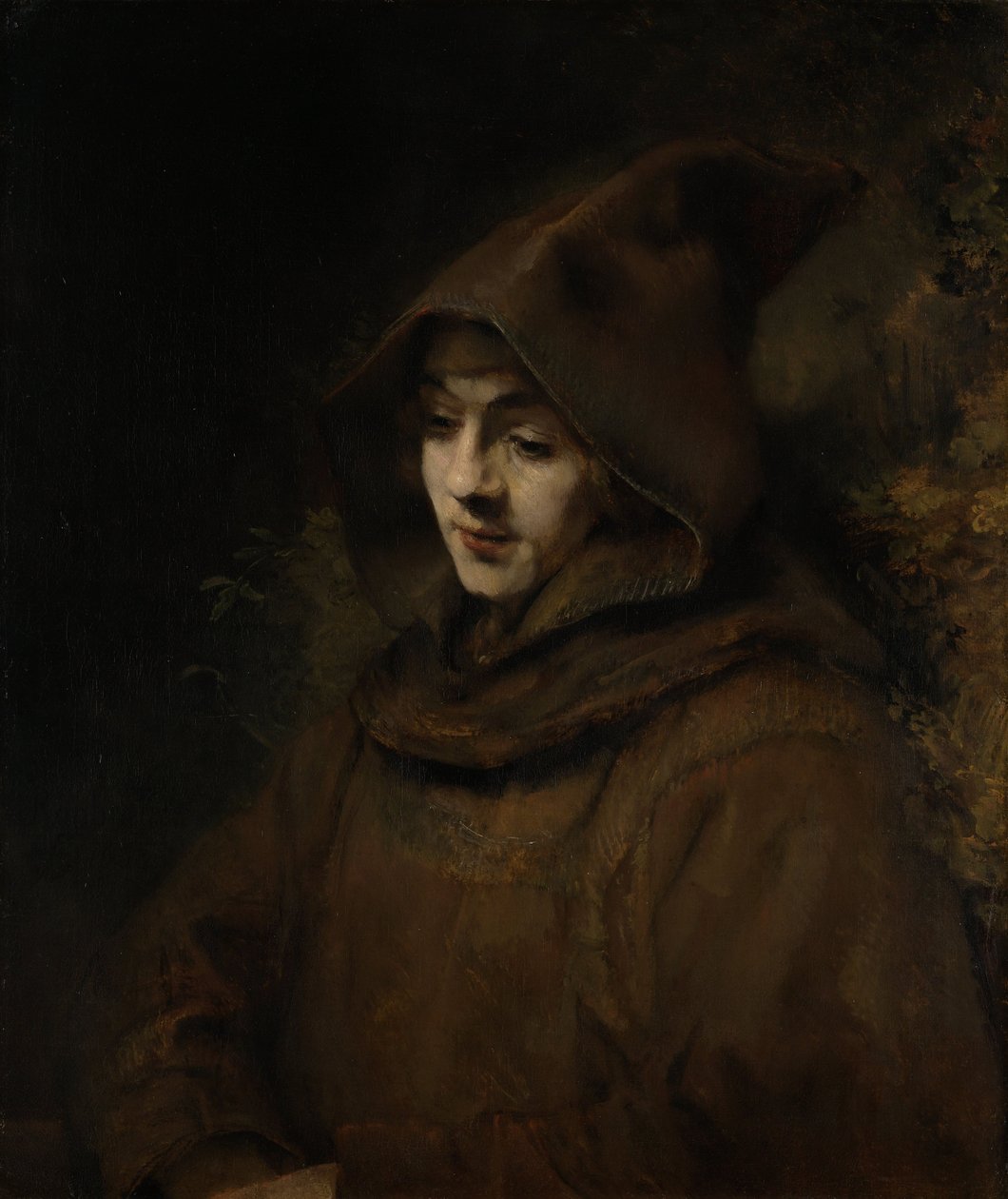 Le fils de Rembrandt, Titus, en habit de moine - Rembrandt van Rijn