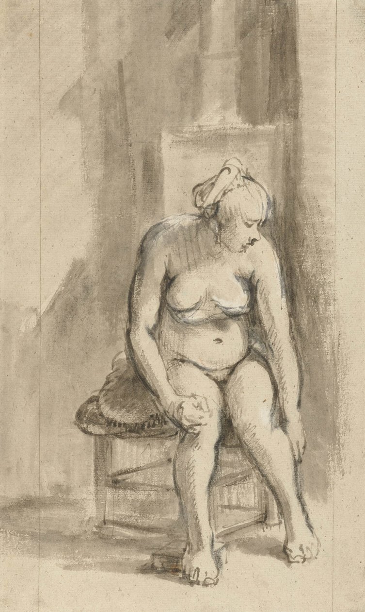Femme nue assise près d