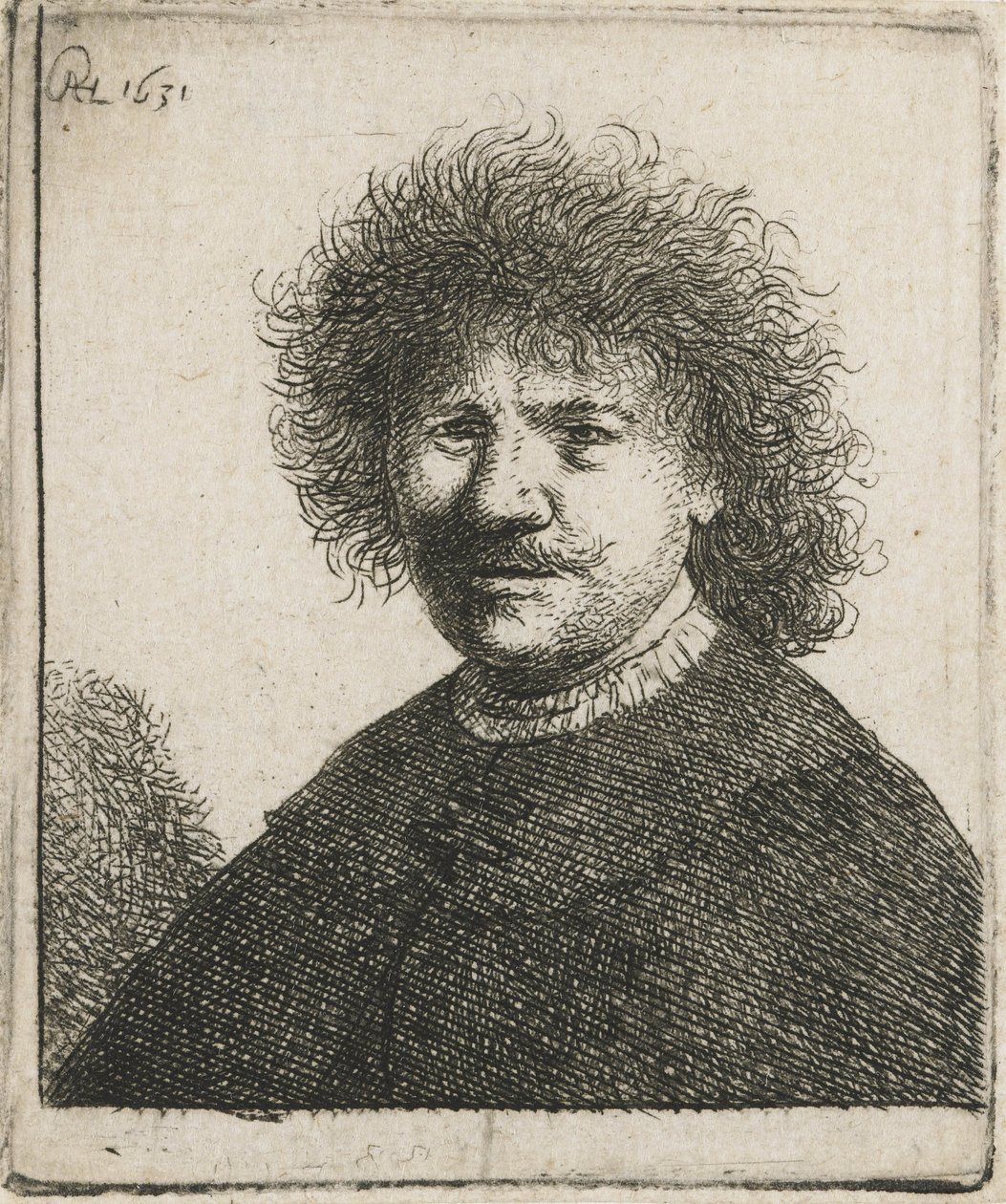 Autoportrait en manteau avec col plat, 1630-31 - Rembrandt van Rijn