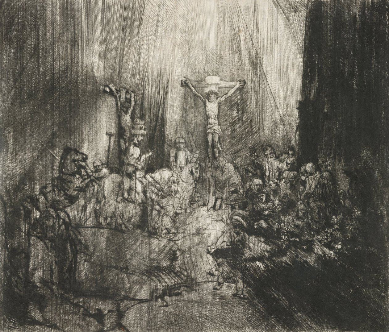 Christ crucifié entre deux voleurs (Les Trois Croix) - Rembrandt van Rijn