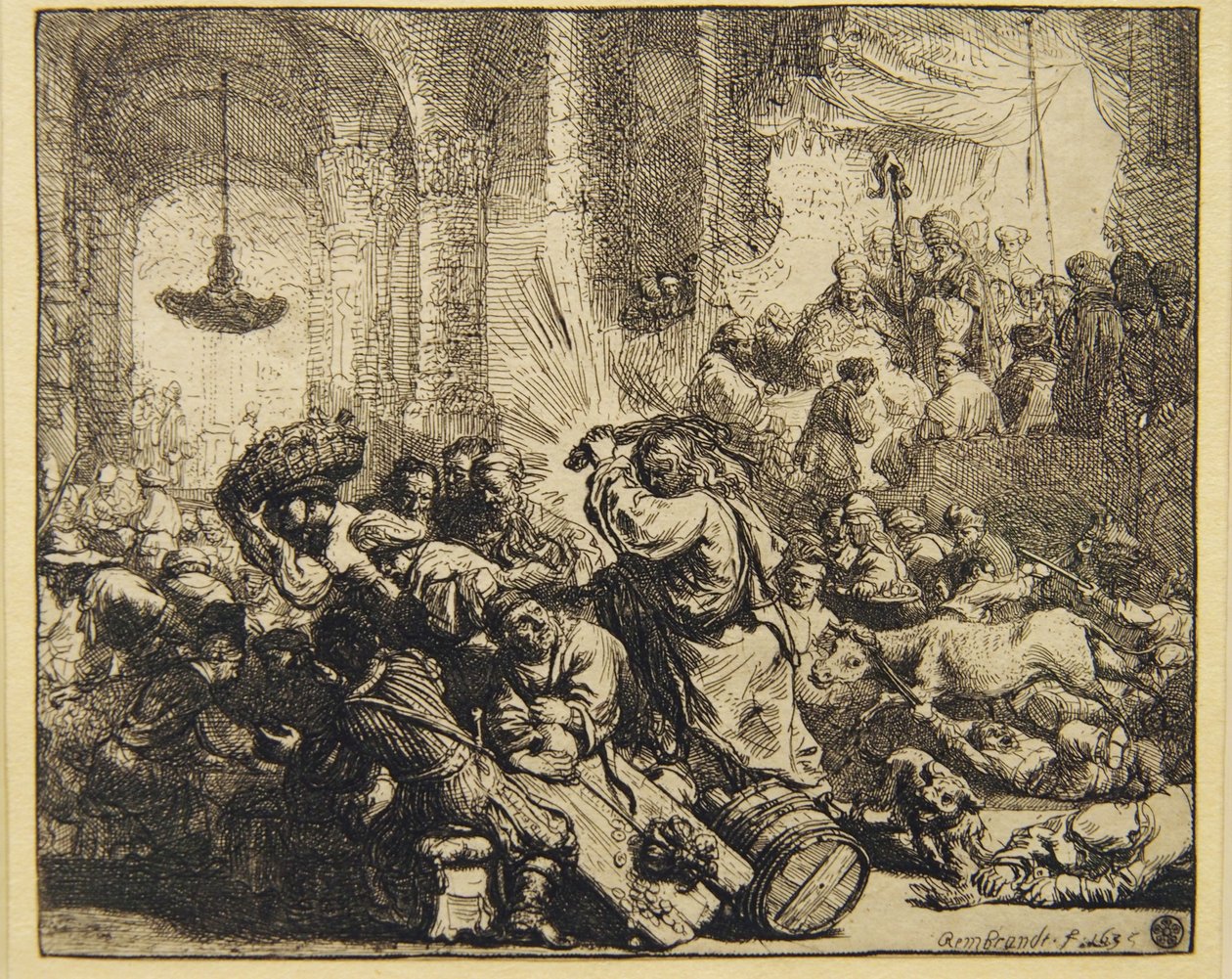 Christ Chassant les Changeurs du Temple - Rembrandt van Rijn