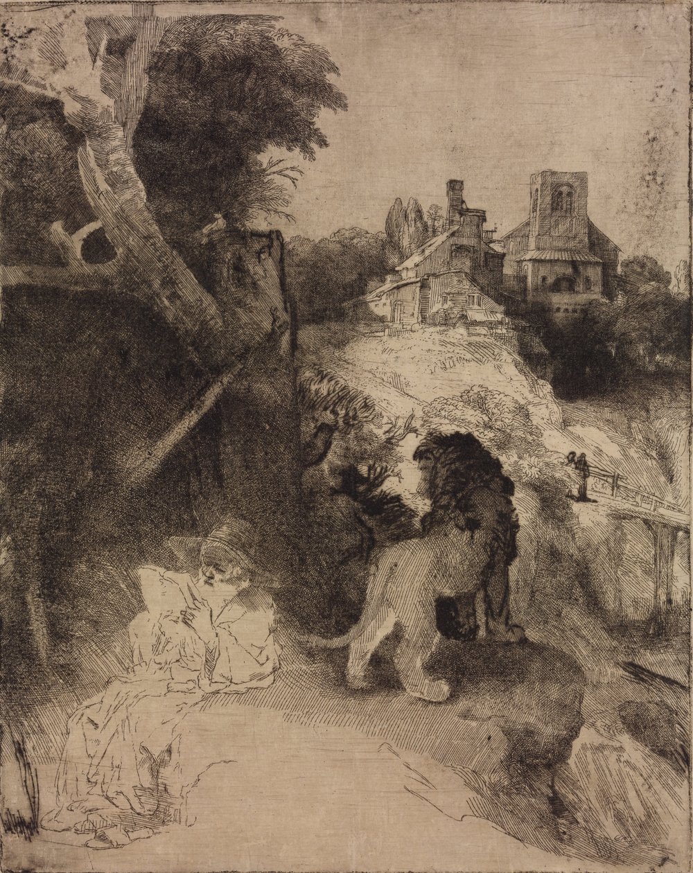 Saint Jérôme dans un Paysage Italien - Rembrandt van Rijn