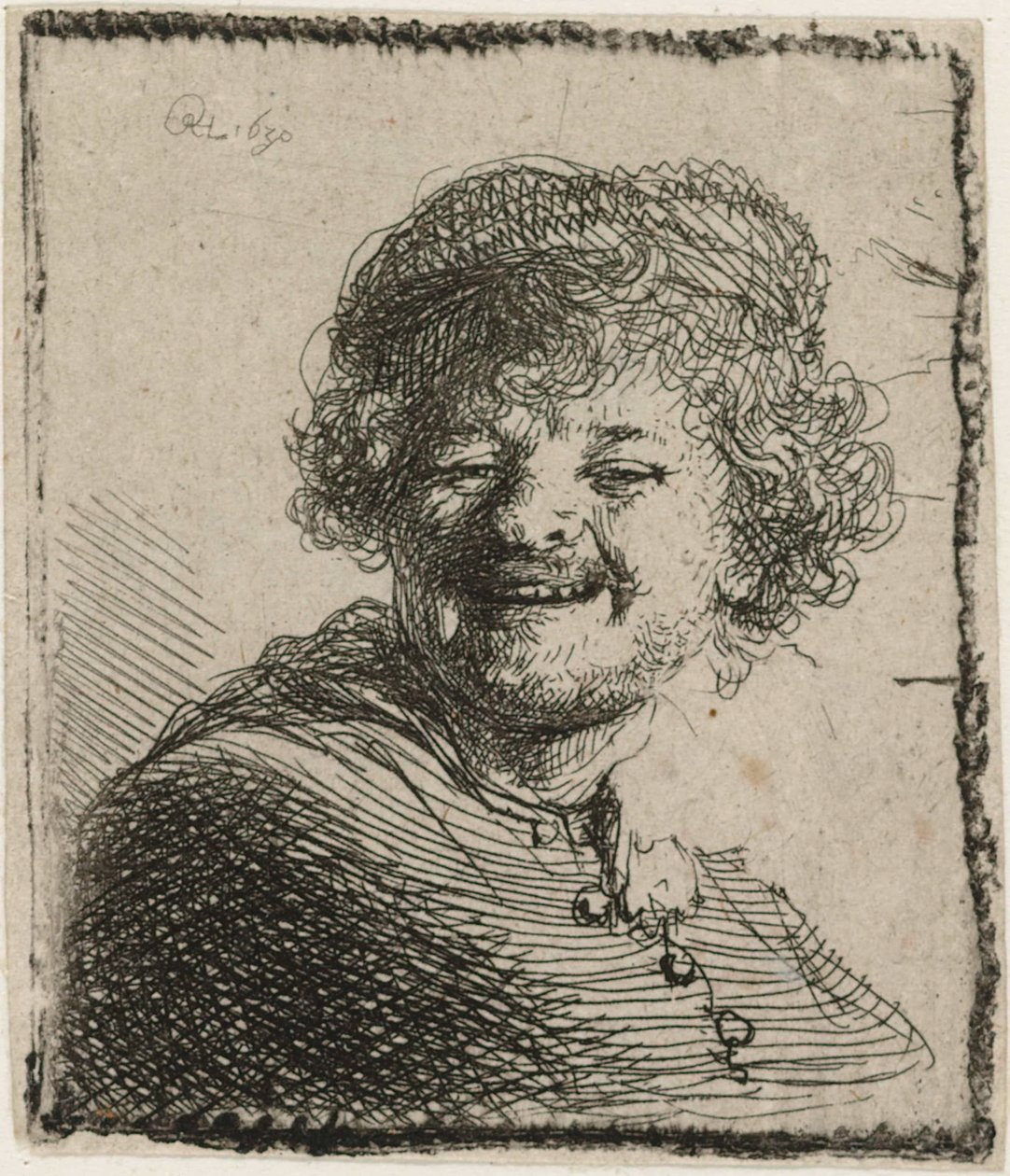 Autoportrait avec un Bonnet - Rembrandt van Rijn