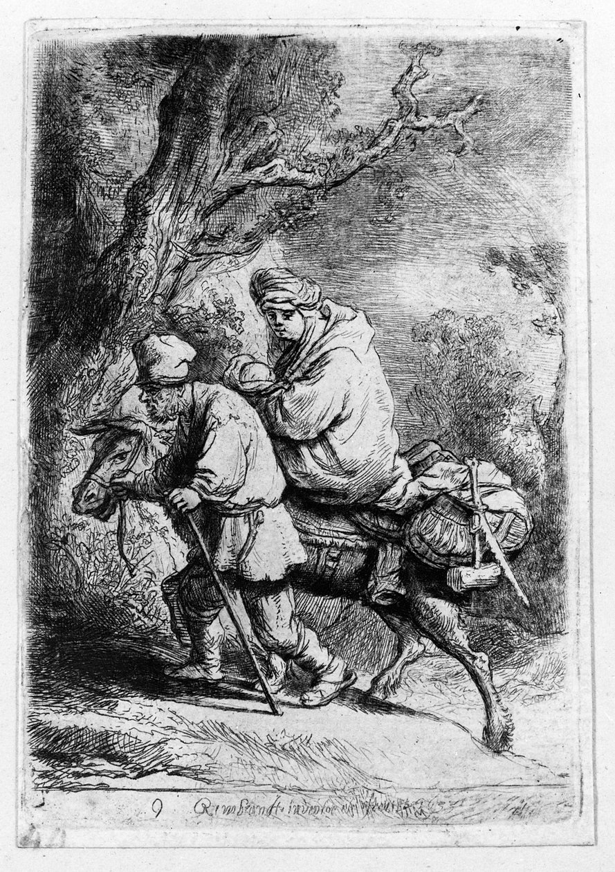 La fuite en Égypte, 1633 - Rembrandt van Rijn