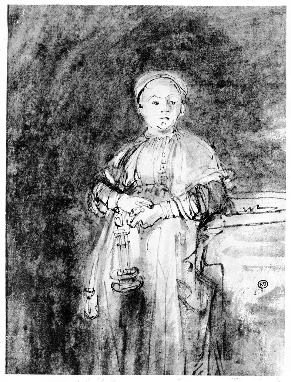 Femme avec une bougie, c.1631 - Rembrandt van Rijn