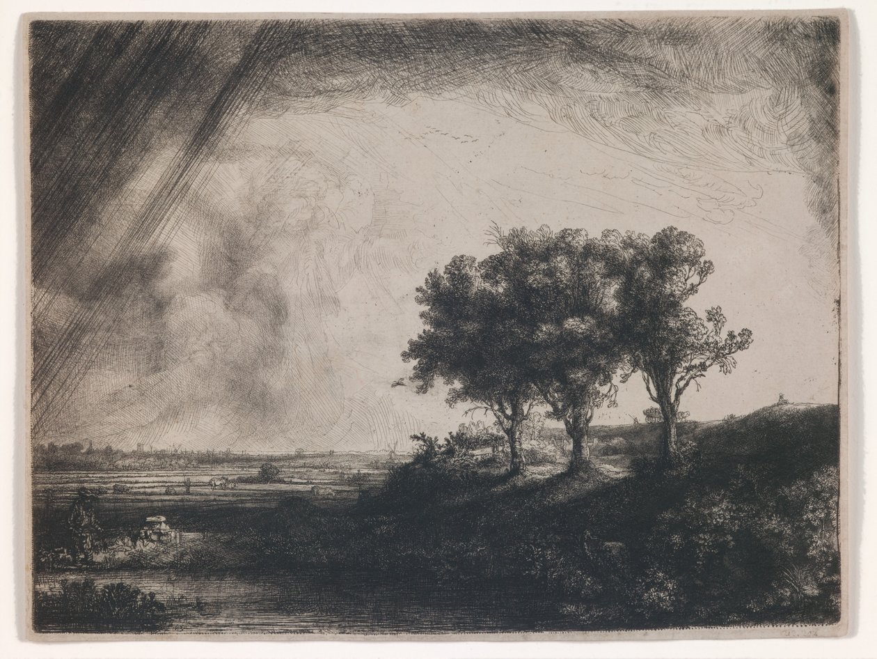 Les trois arbres - Rembrandt Harmensz. van Rijn