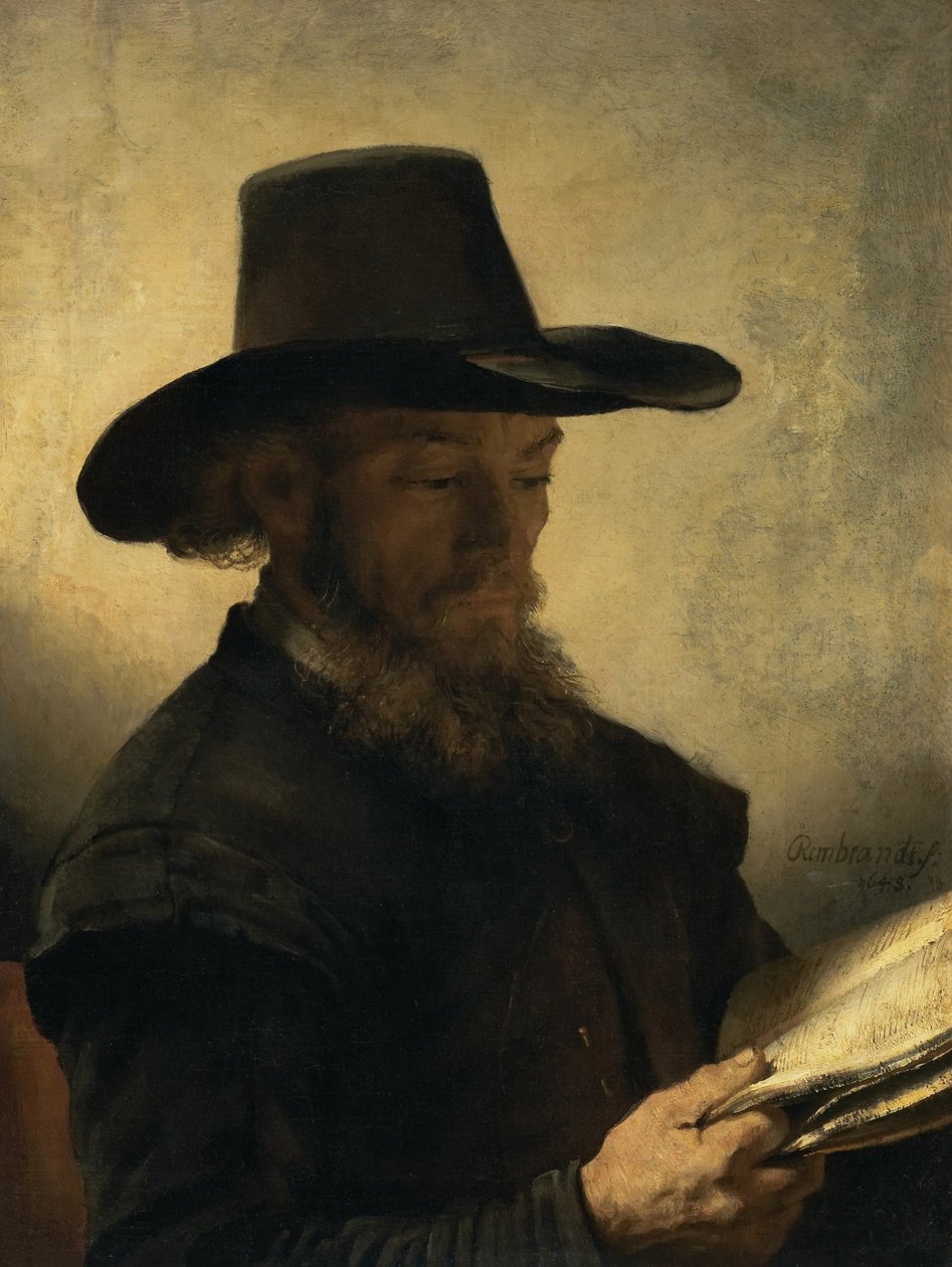 Homme lisant, c.1648 - Rembrandt van Rijn