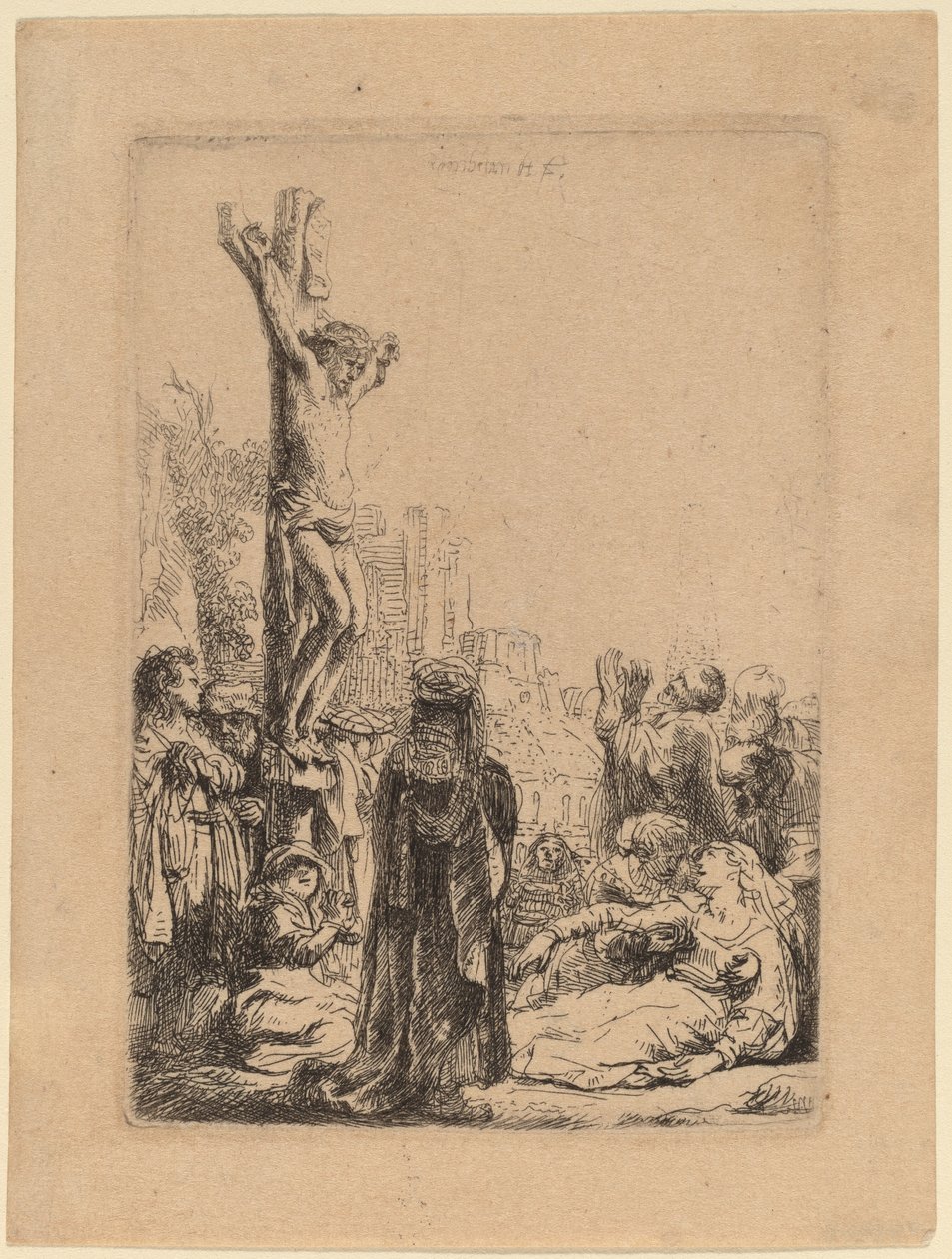 La Crucifixion : Petite plaque - Rembrandt van Rijn