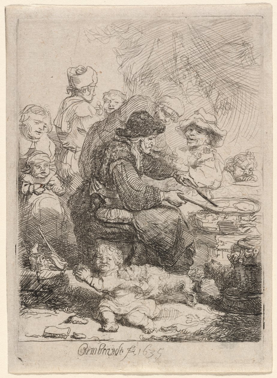 La femme aux crêpes - Rembrandt van Rijn