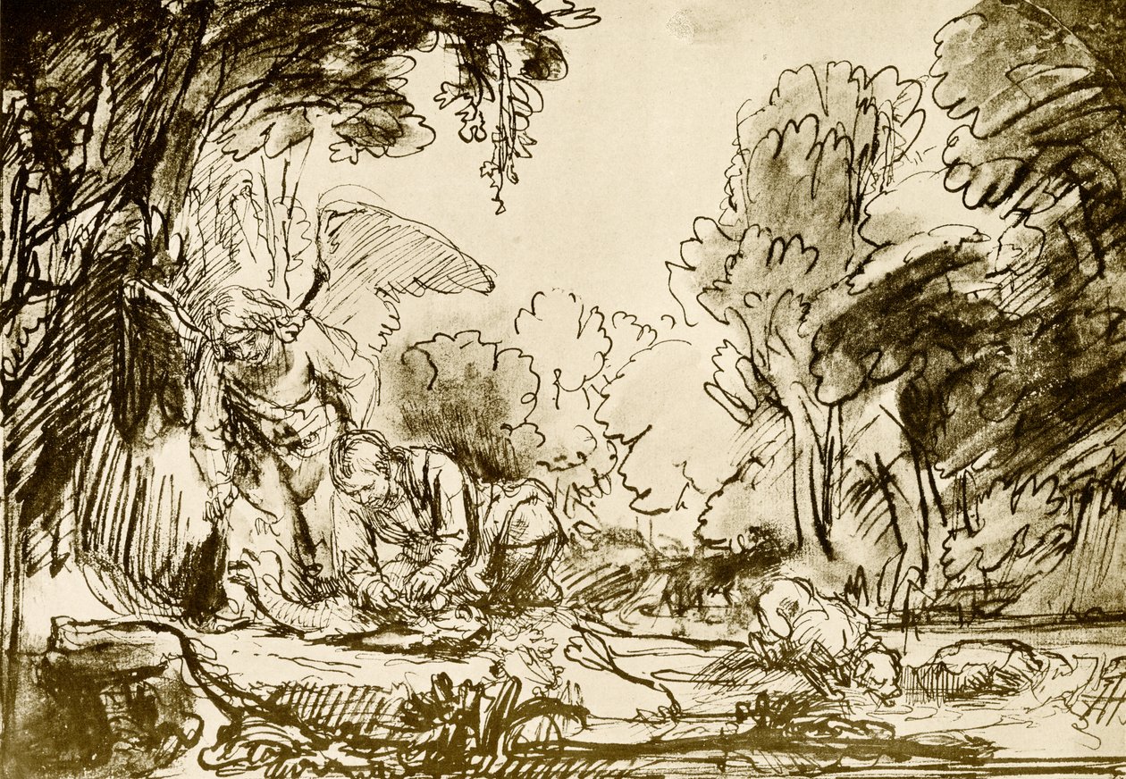Tobie éviscérant le poisson - Rembrandt van Rijn