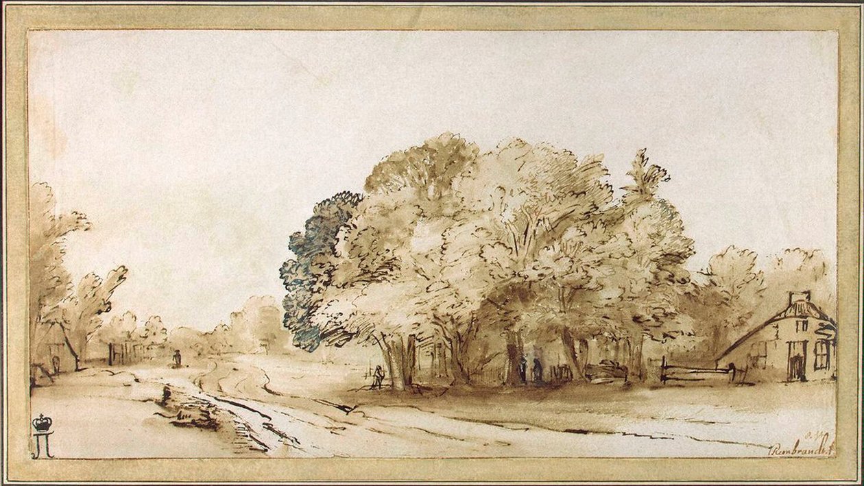Route de village, vers 1650 - Rembrandt van Rijn