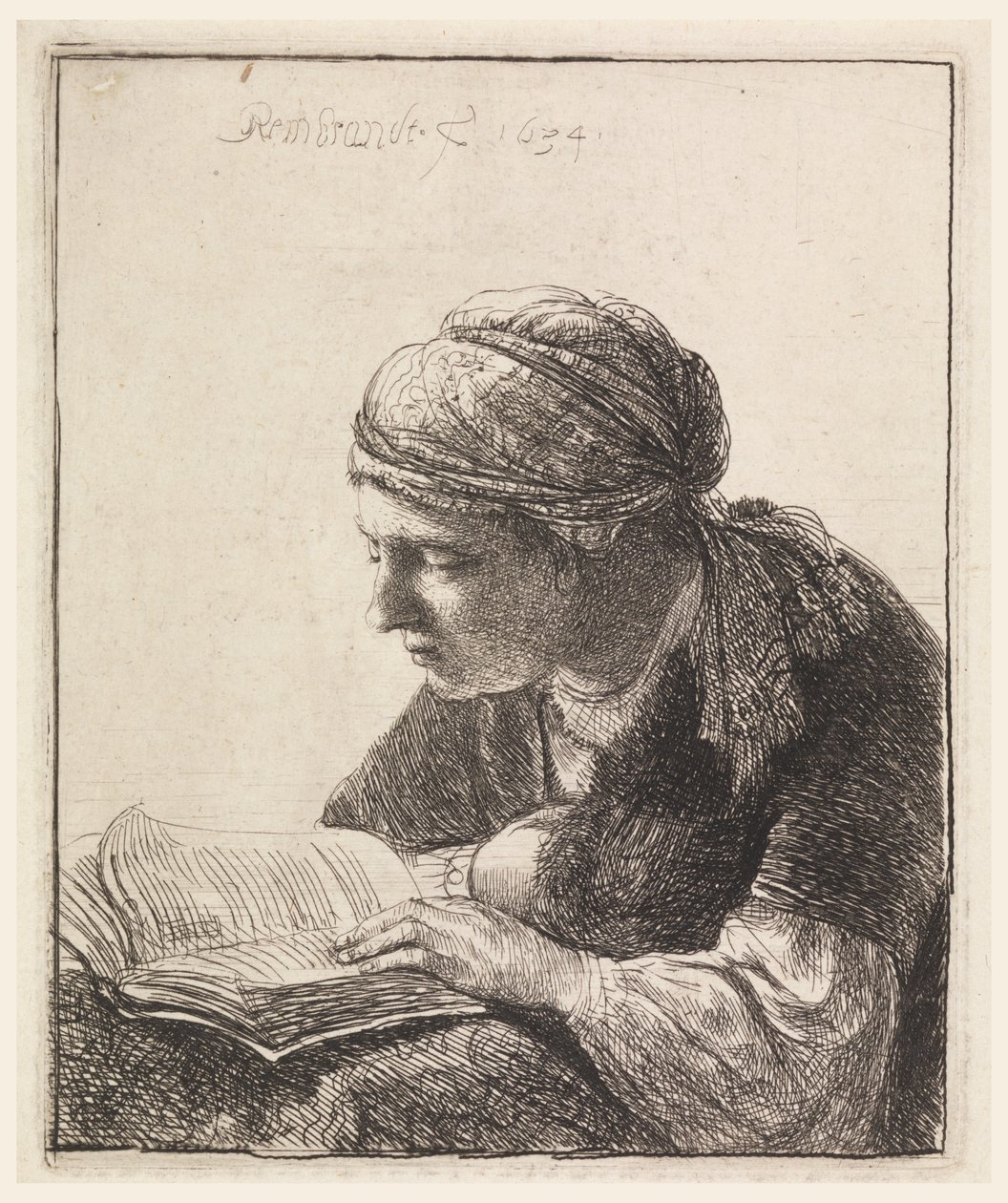 Femme lisant - Rembrandt van Rijn