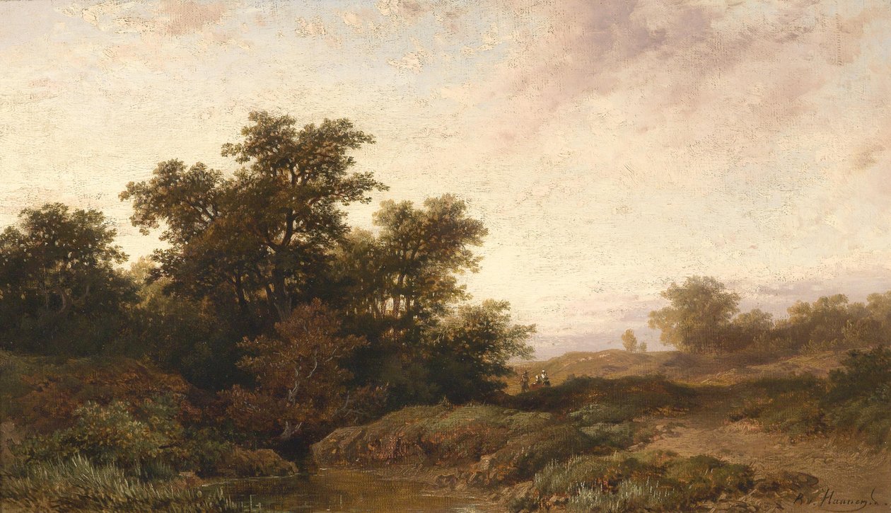 Paysage ouvert dans la lumière du soir - Remigius Adrianus Haanen