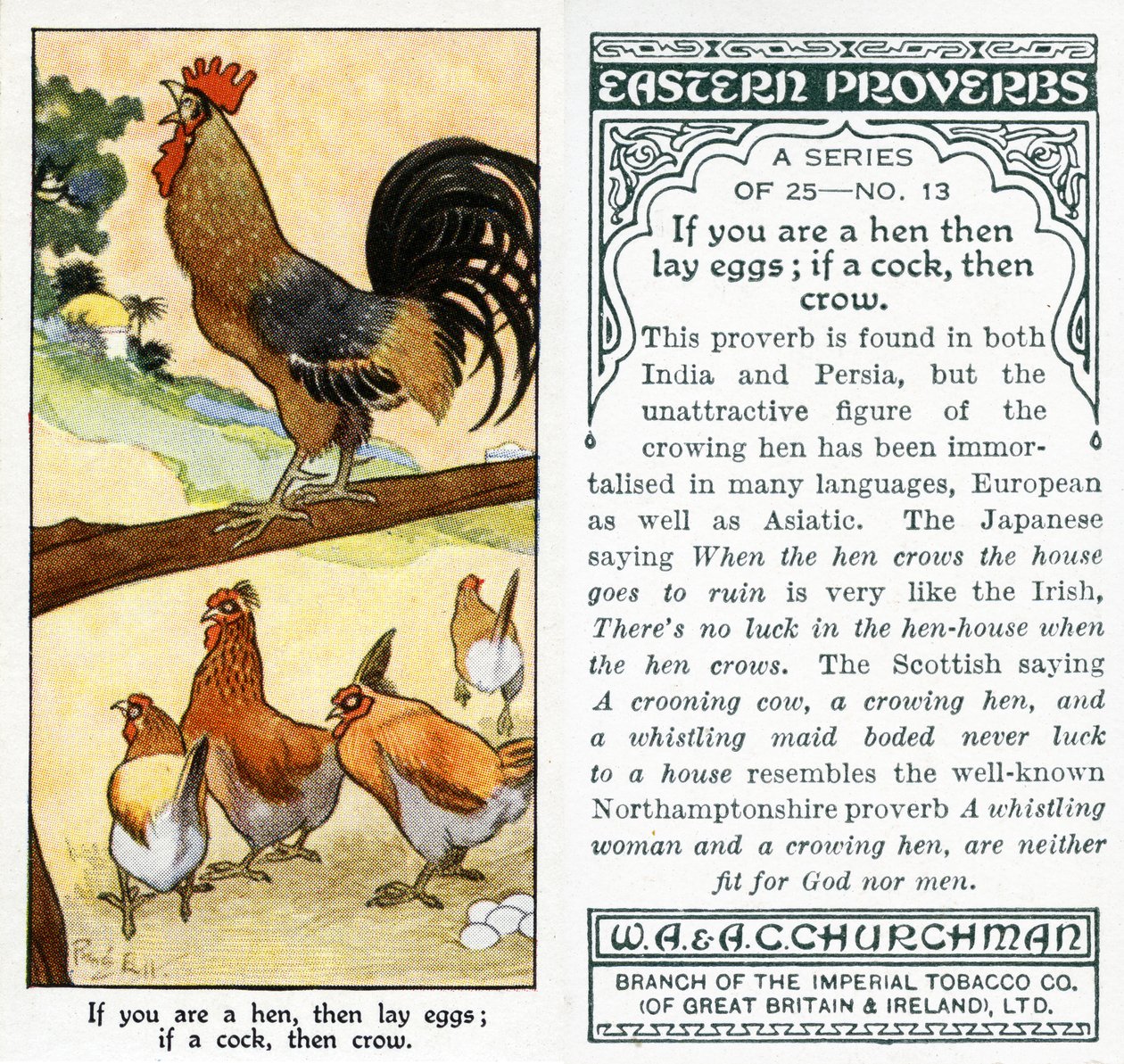 Si tu es une poule, alors ponds des œufs; si un coq, alors chante, 1931 - René Bull