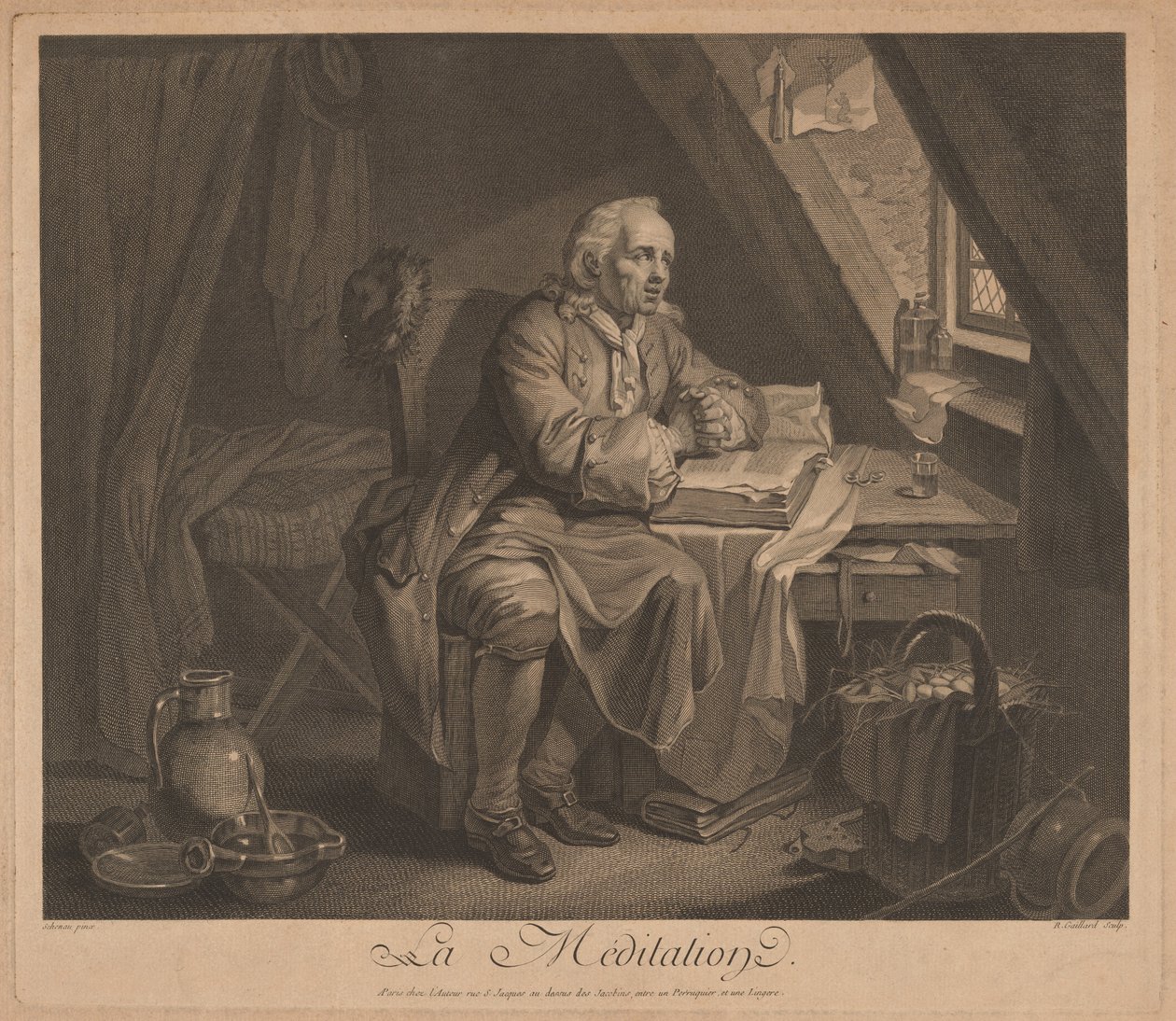 La Méditation - René Gaillard, after Johann Eleazar Schenau
