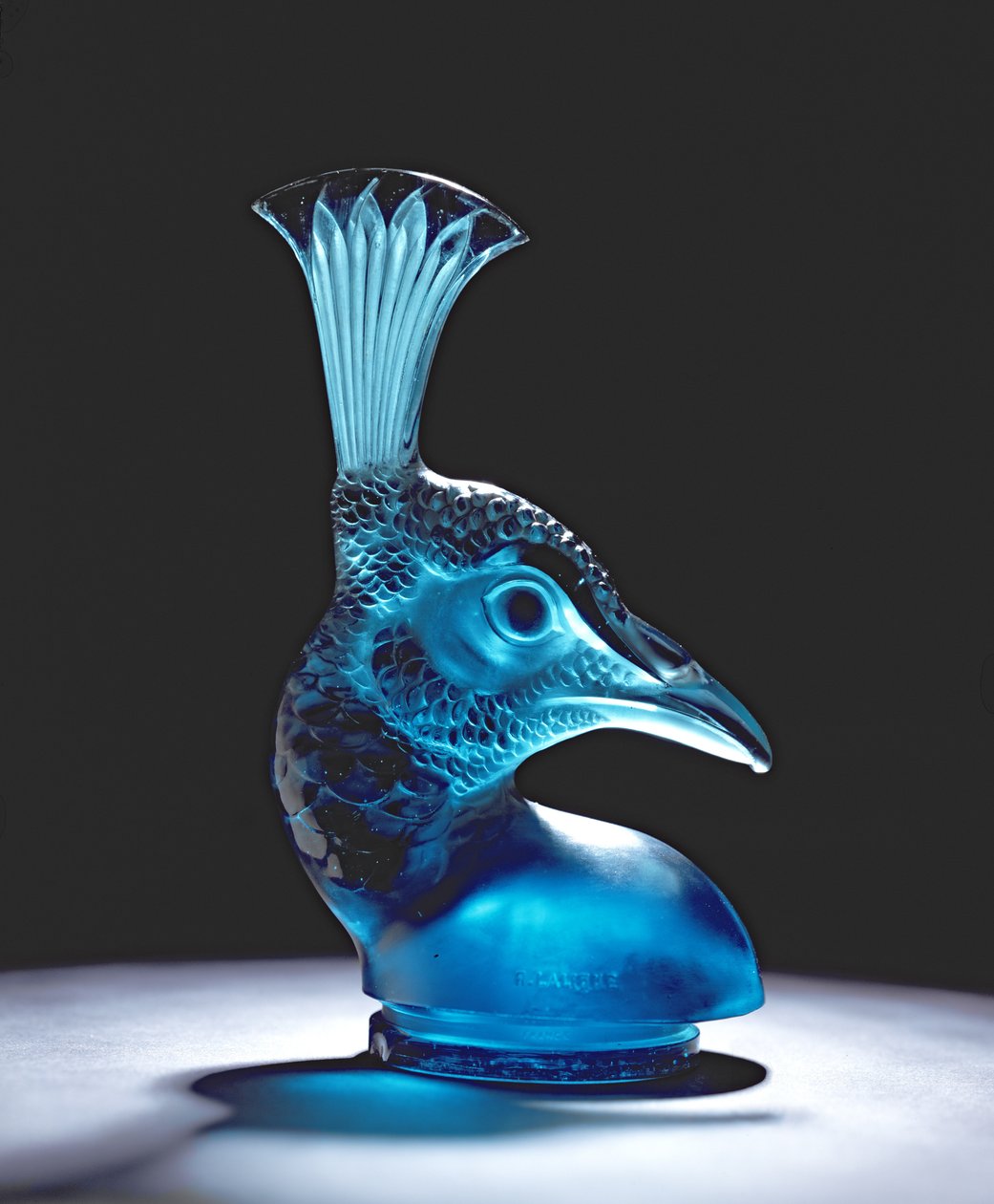 Tête de Paon Bouchon Turquoise (verre) - Rene Jules Lalique