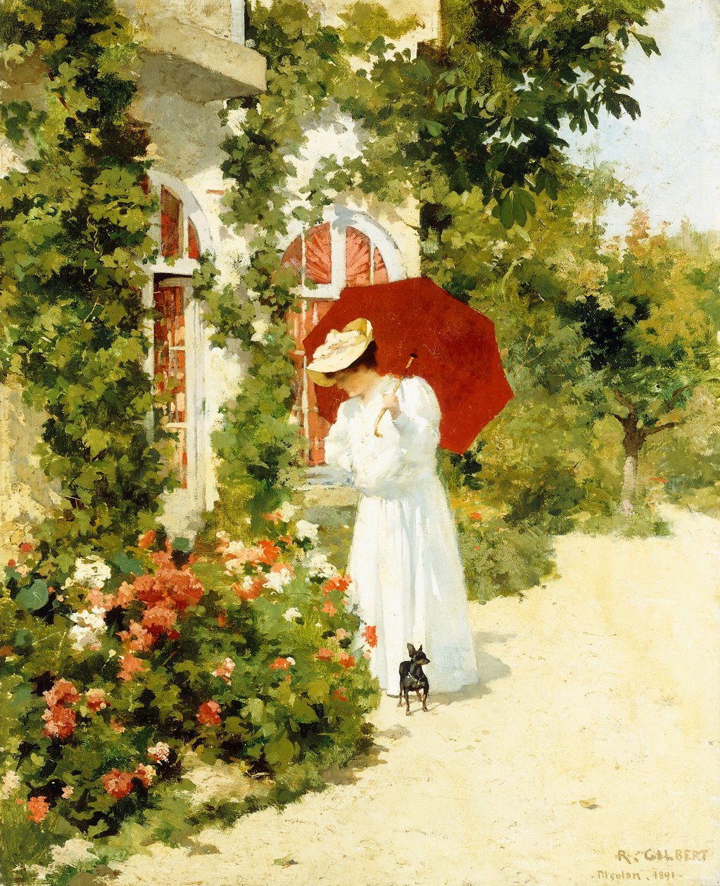 Le Parasol Rouge, 1891 - Rene Joseph Gilbert
