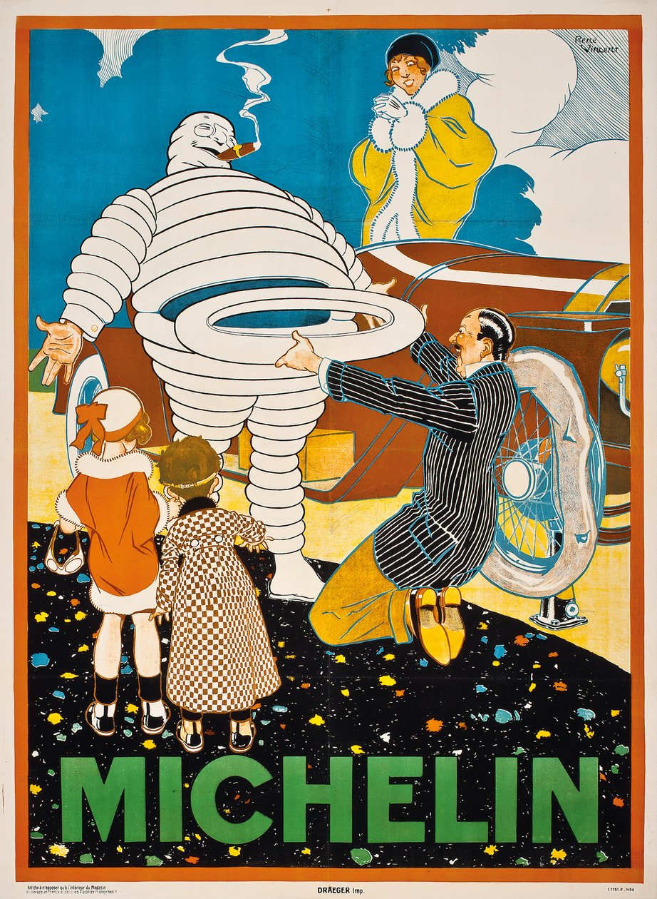Affiche publicitaire pour Michelin - Rene Vincent