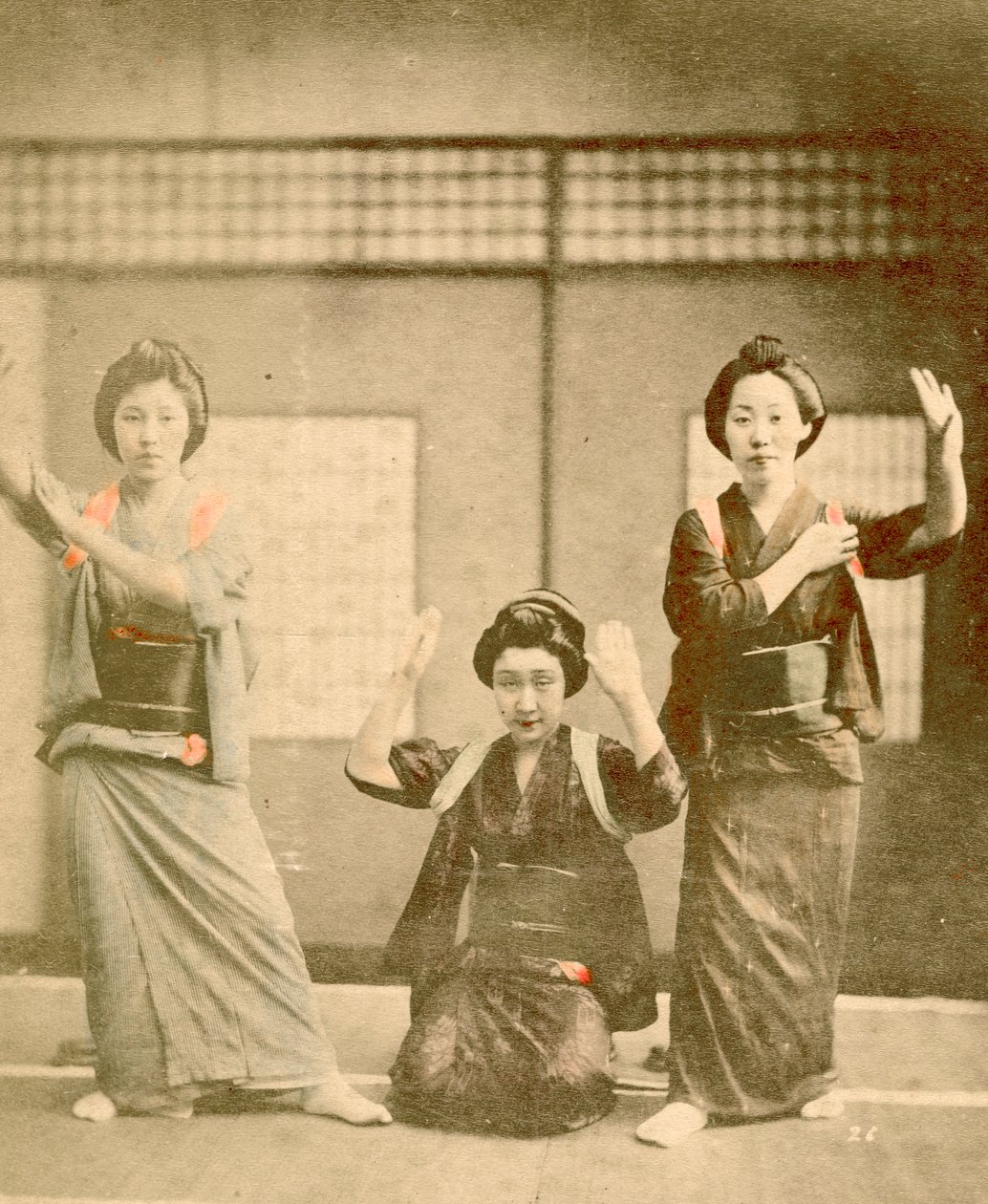Filles dansant vers 1896 - Renjo Shimooka