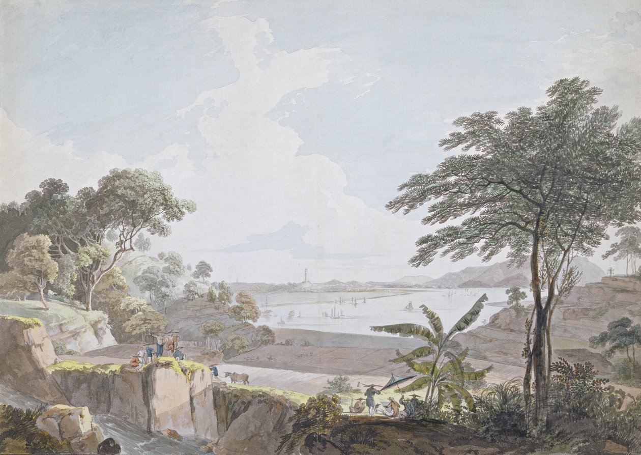Vue de la rivière Canton, près de Whampoa, Chine, vers 1785-94 - Rev. Edward Thomas Daniell