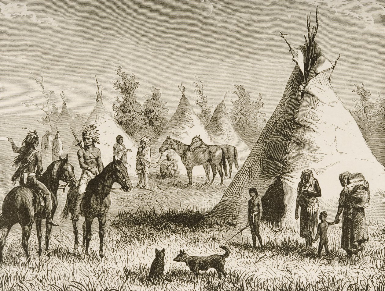 Un village Sioux, vers 1880 - Reverend Samuel Manning
