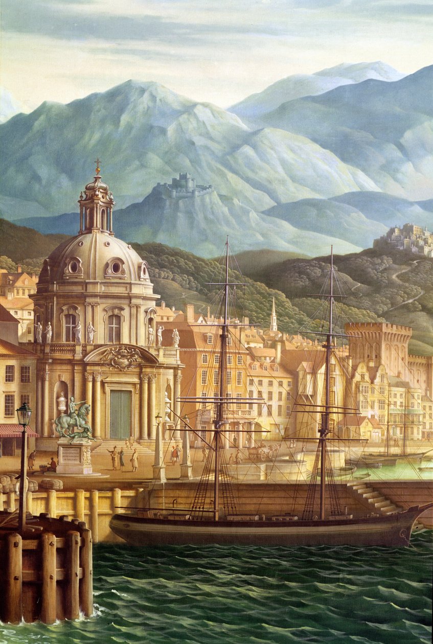 Détail de la fresque dans la salle à manger du marquis d