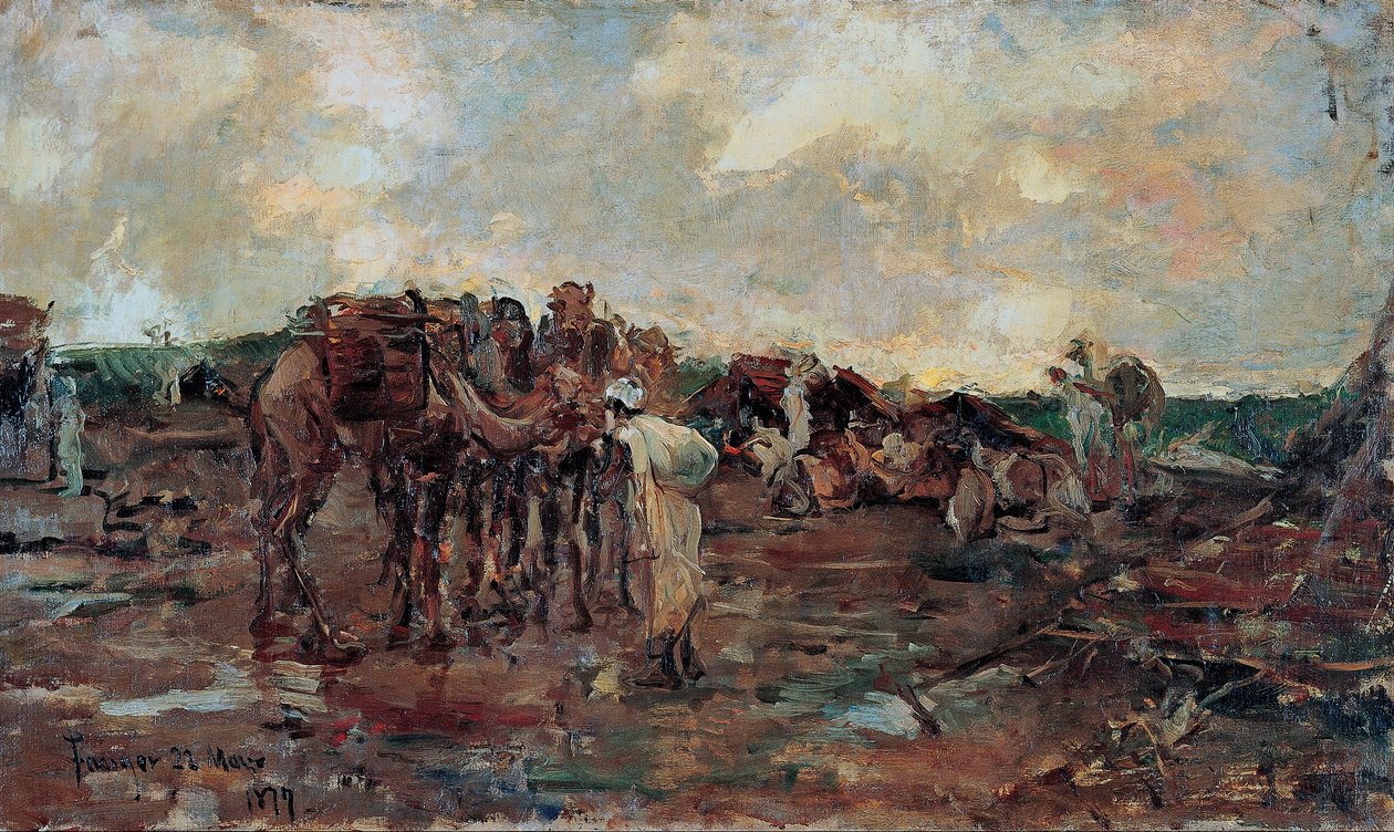 Pause de repos pour une caravane arabe - Ricardo Madrazo y de Garreta