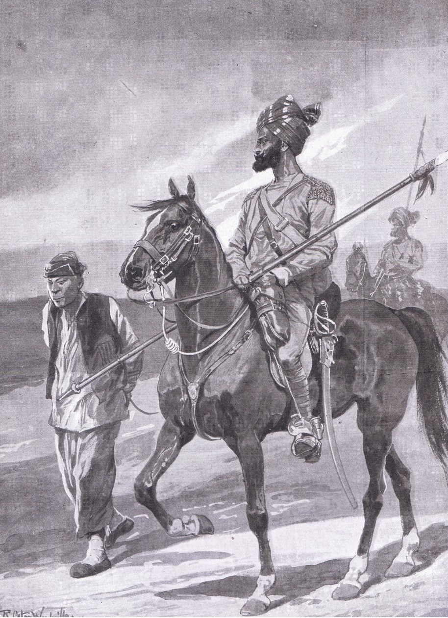 Un lancier bengali et son captif boxeur - Richard Caton II Woodville