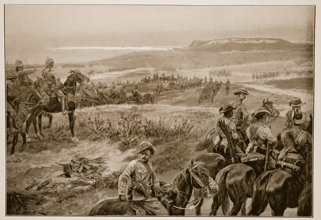 Une reconnaissance en force avec la cavalerie du général French près de Colesberg - Richard Caton Woodville junior