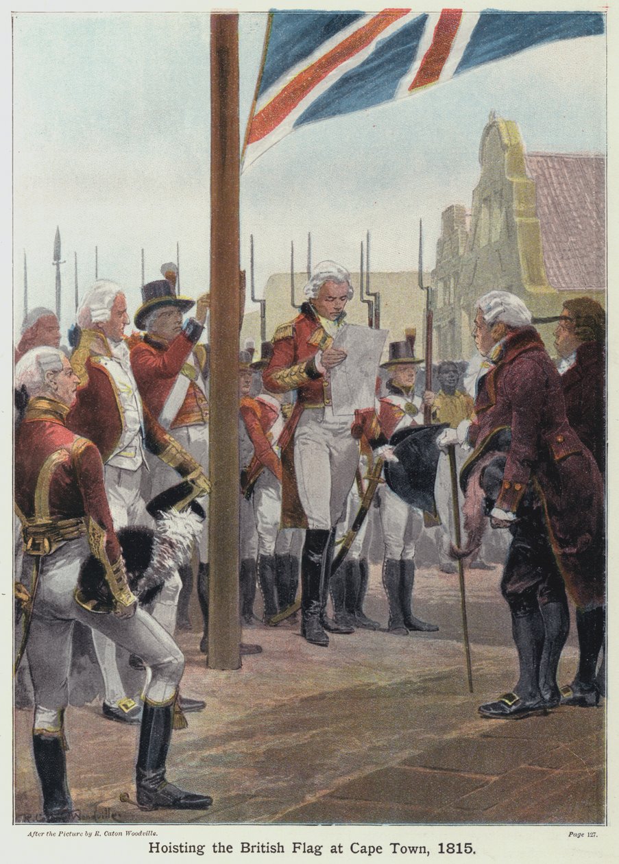 Hissage du drapeau britannique au Cap, 1815 - Richard Caton II Woodville