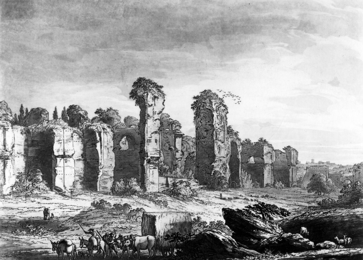 Vue des ruines des thermes de Caracalla, prise du jardin des Jésuites, Rome, c.1778 - Richard, the Elder Cooper