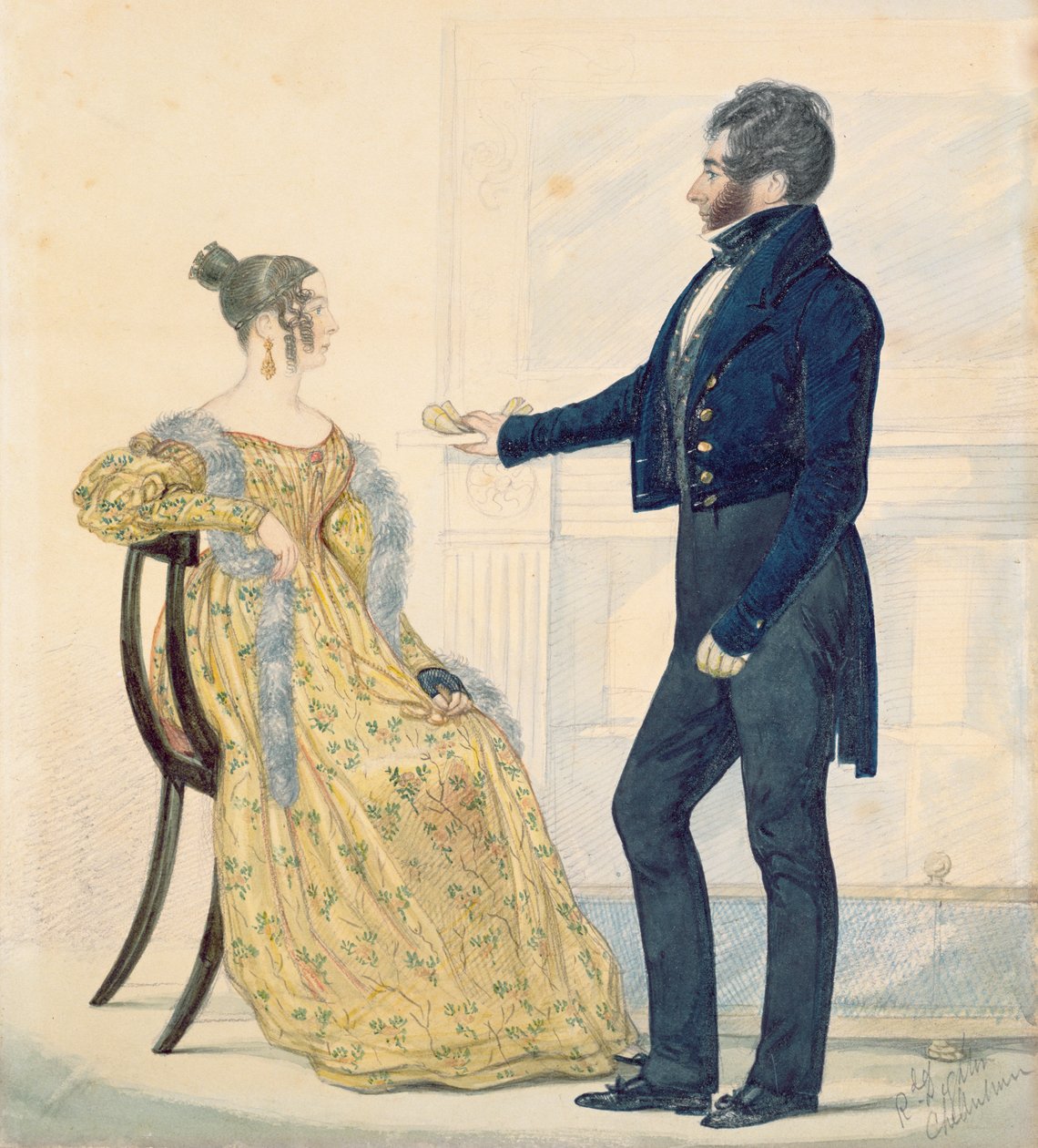 Portrait du capitaine et de Mme George Ruddle, c.1835 - Richard Dighton