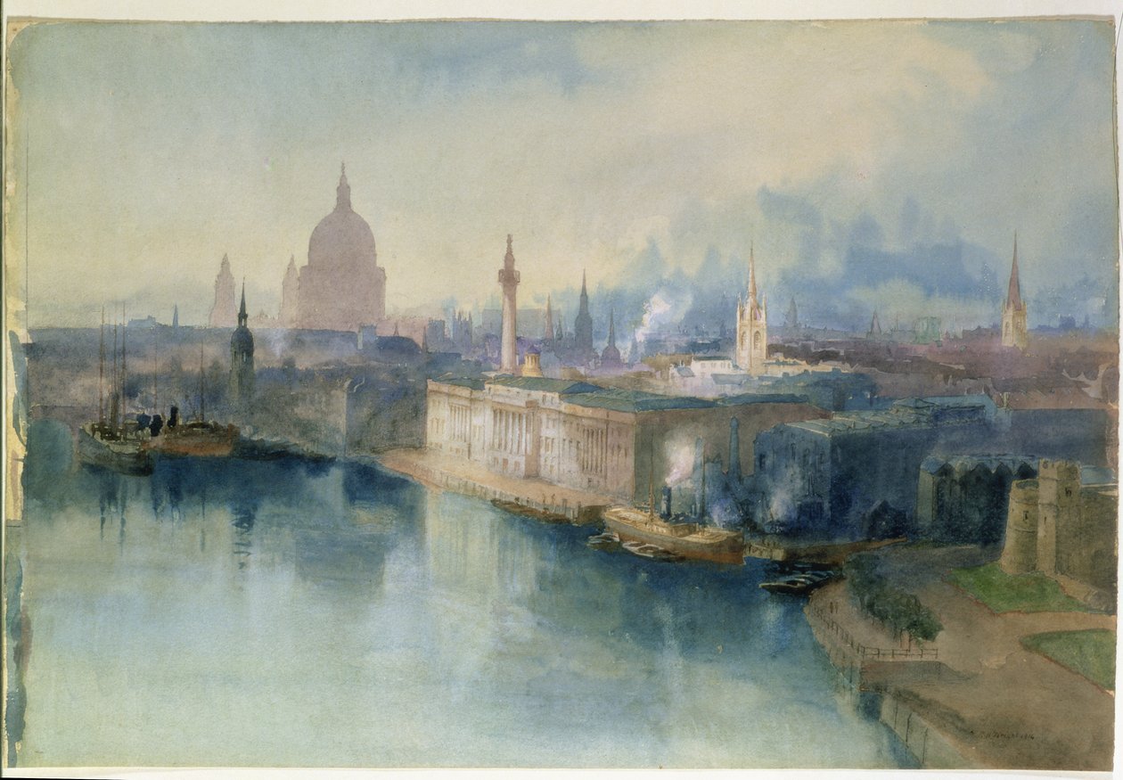 Londres depuis le Tower Bridge, 1914 - Richard Henry Wright