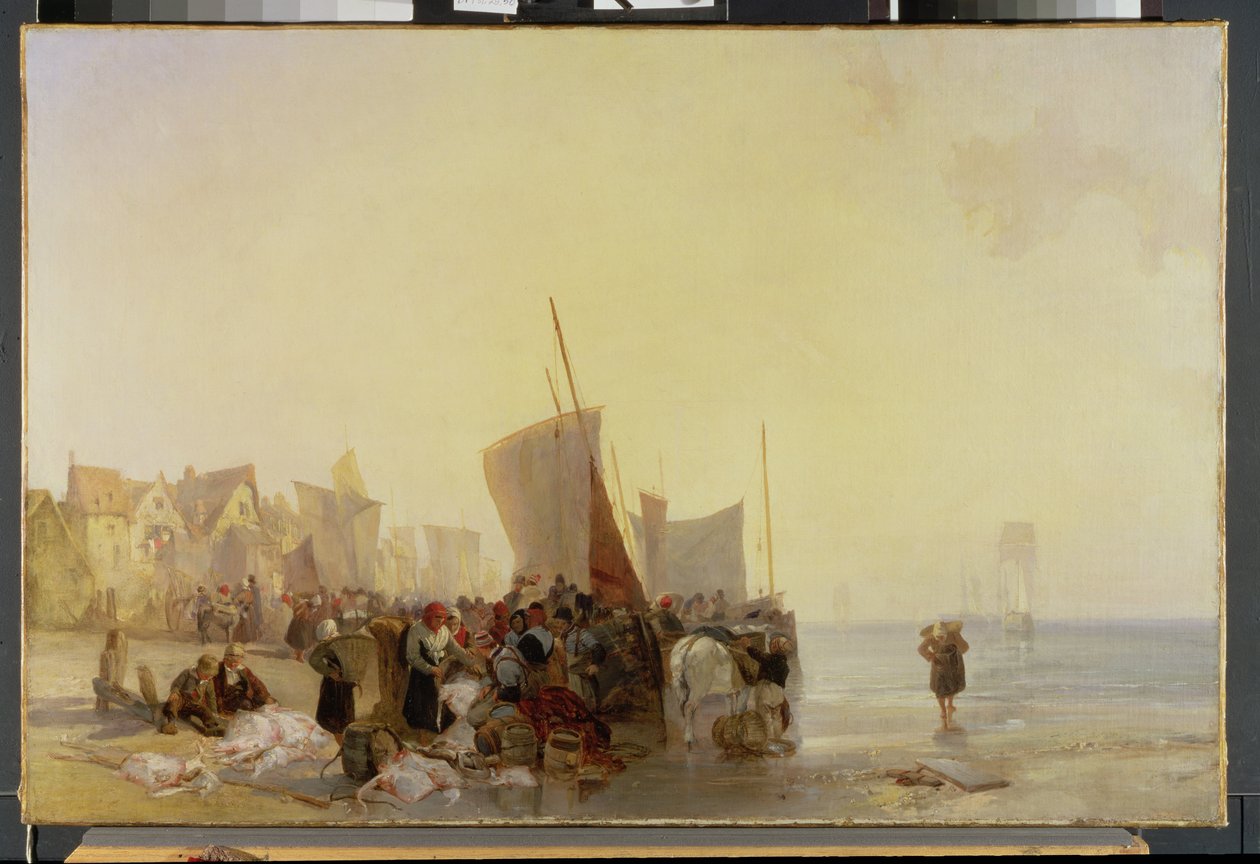 Un marché aux poissons près de Boulogne, vers 1824 - Richard Parkes Bonington
