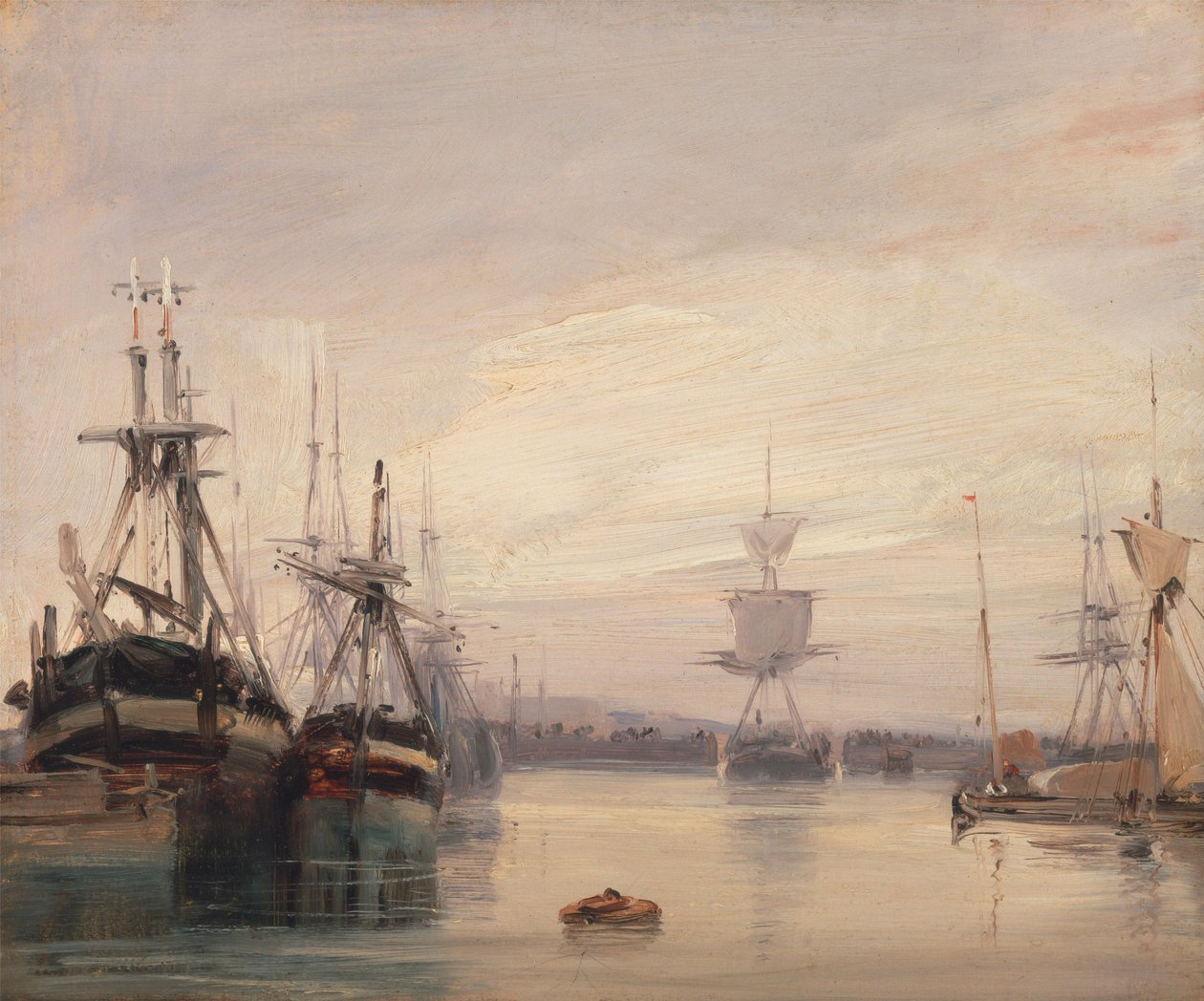 Une scène de port français - Richard Parkes circle of Bonington