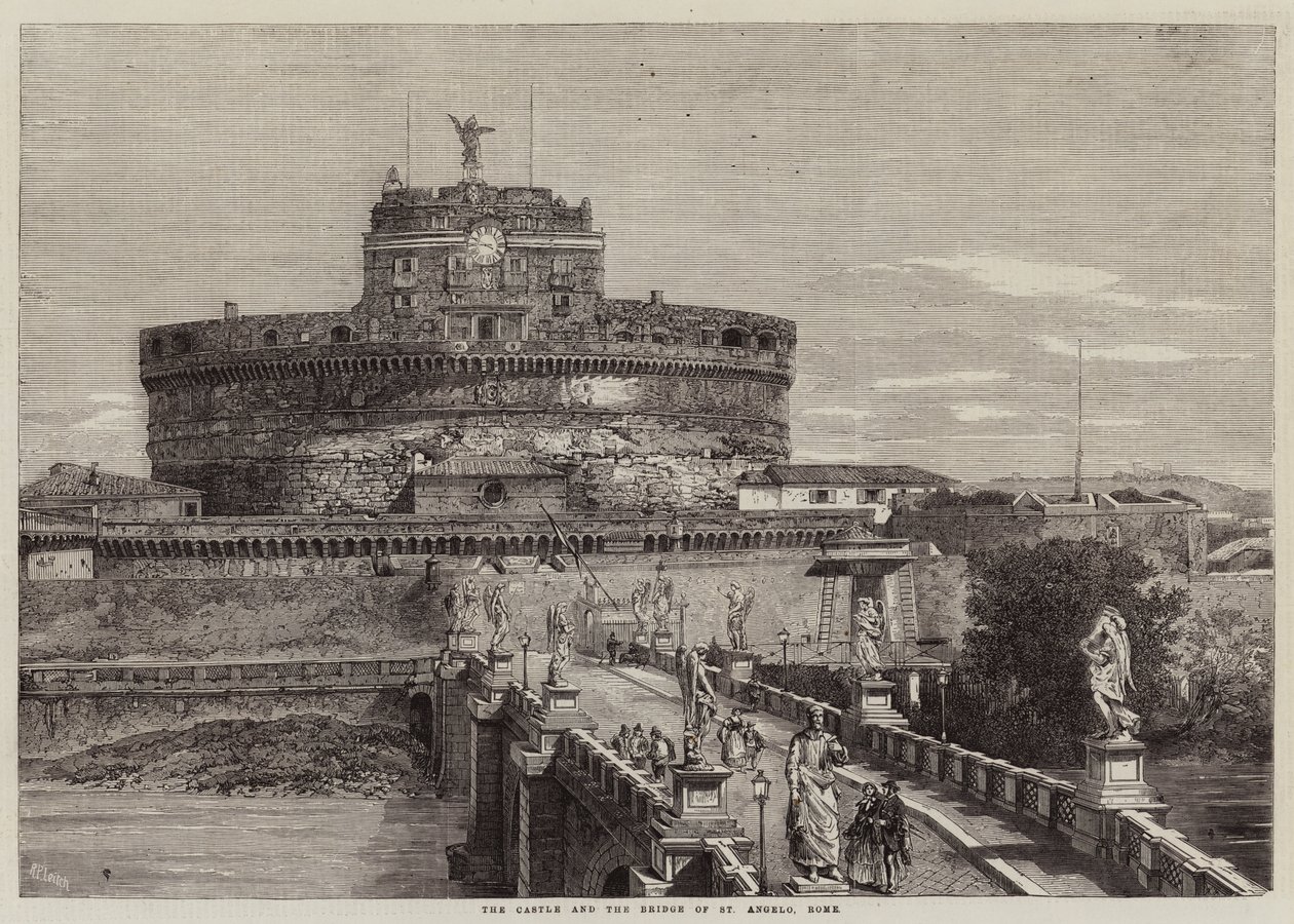 Le château et le pont Saint-Ange, Rome - Richard Principal Leitch