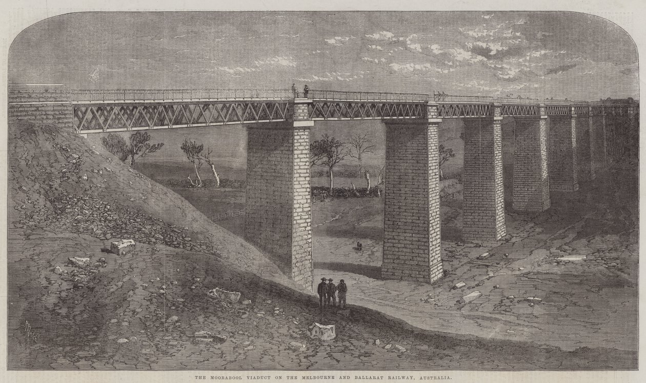 Le viaduc de Moorabool sur le chemin de fer de Melbourne à Ballarat, Australie - Richard Principal Leitch