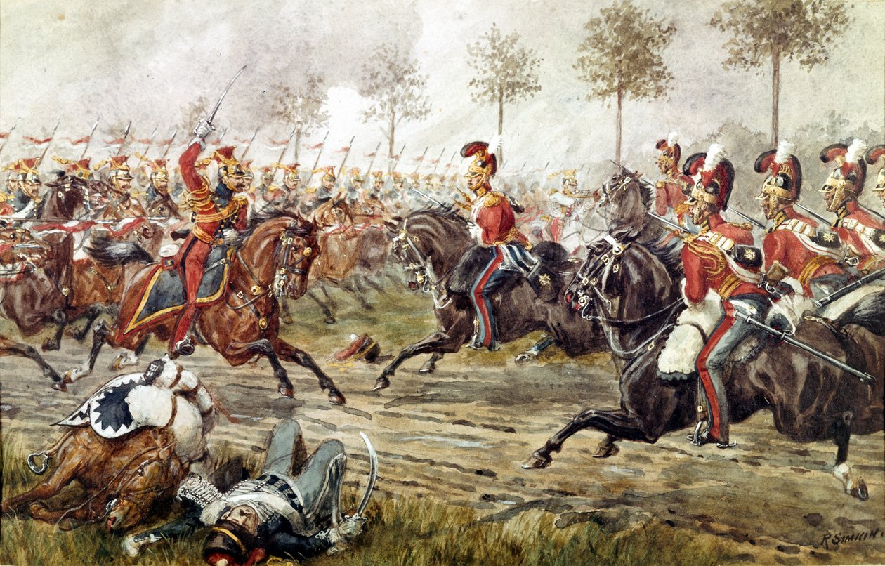 Charge des 1st Life Guards à Genappe, 17 juin 1815, c.1890 - Richard Simkin