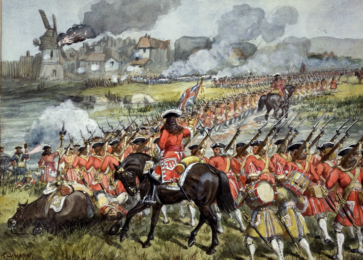 Le 16e régiment de pied à Blenheim, 13 août 1704, vers 1900 - Richard Simkin