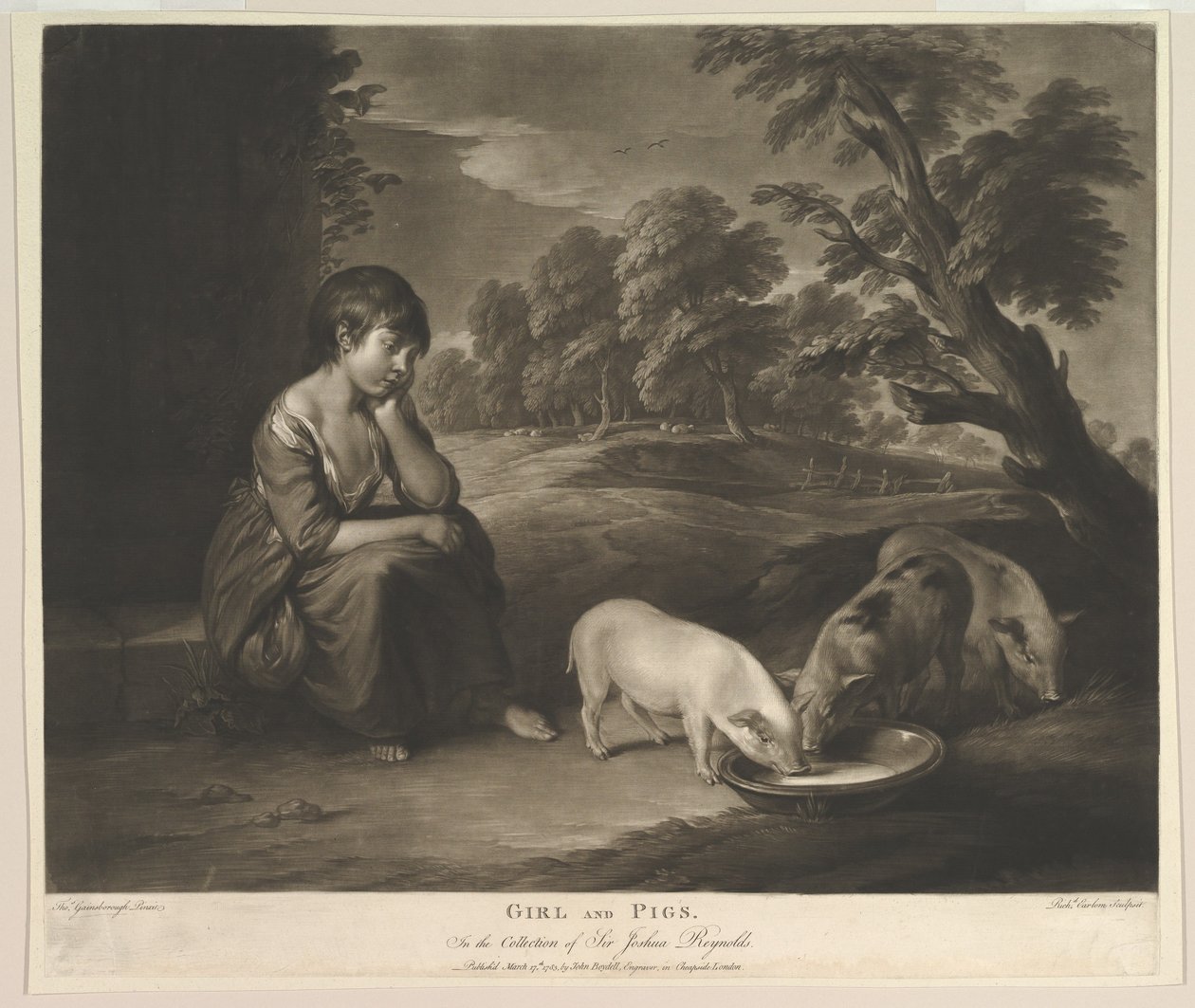 Fille et cochons - Richard Earlom