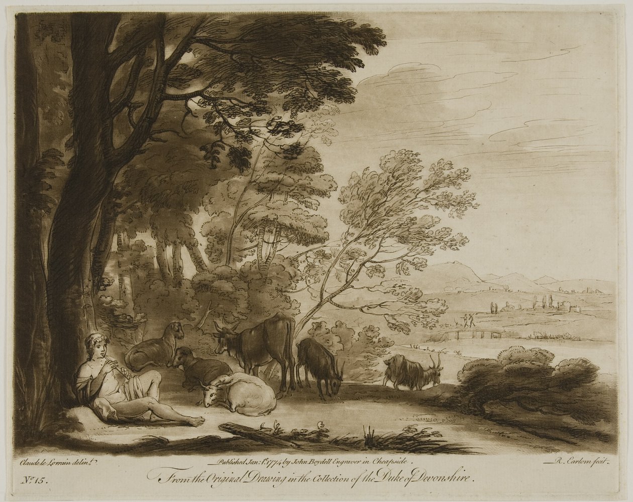 Berger jouant de la flûte - Richard Earlom