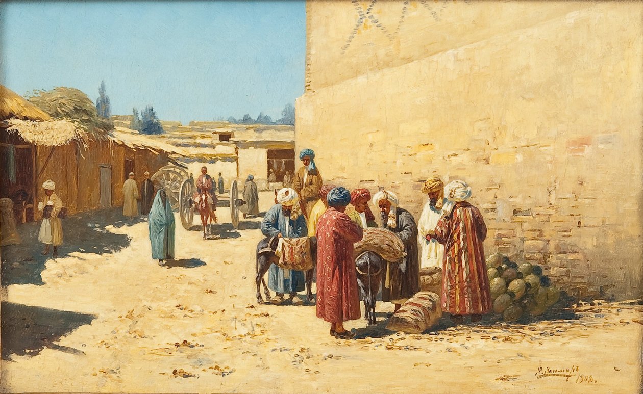 Vente de rue en Asie centrale, 1902 - Richard Karl Sommer