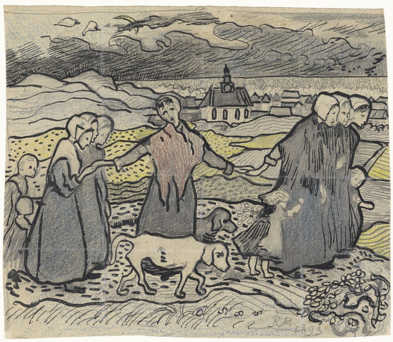 Femmes de pêcheurs dans les dunes - Richard Nicolaüs Roland Holst