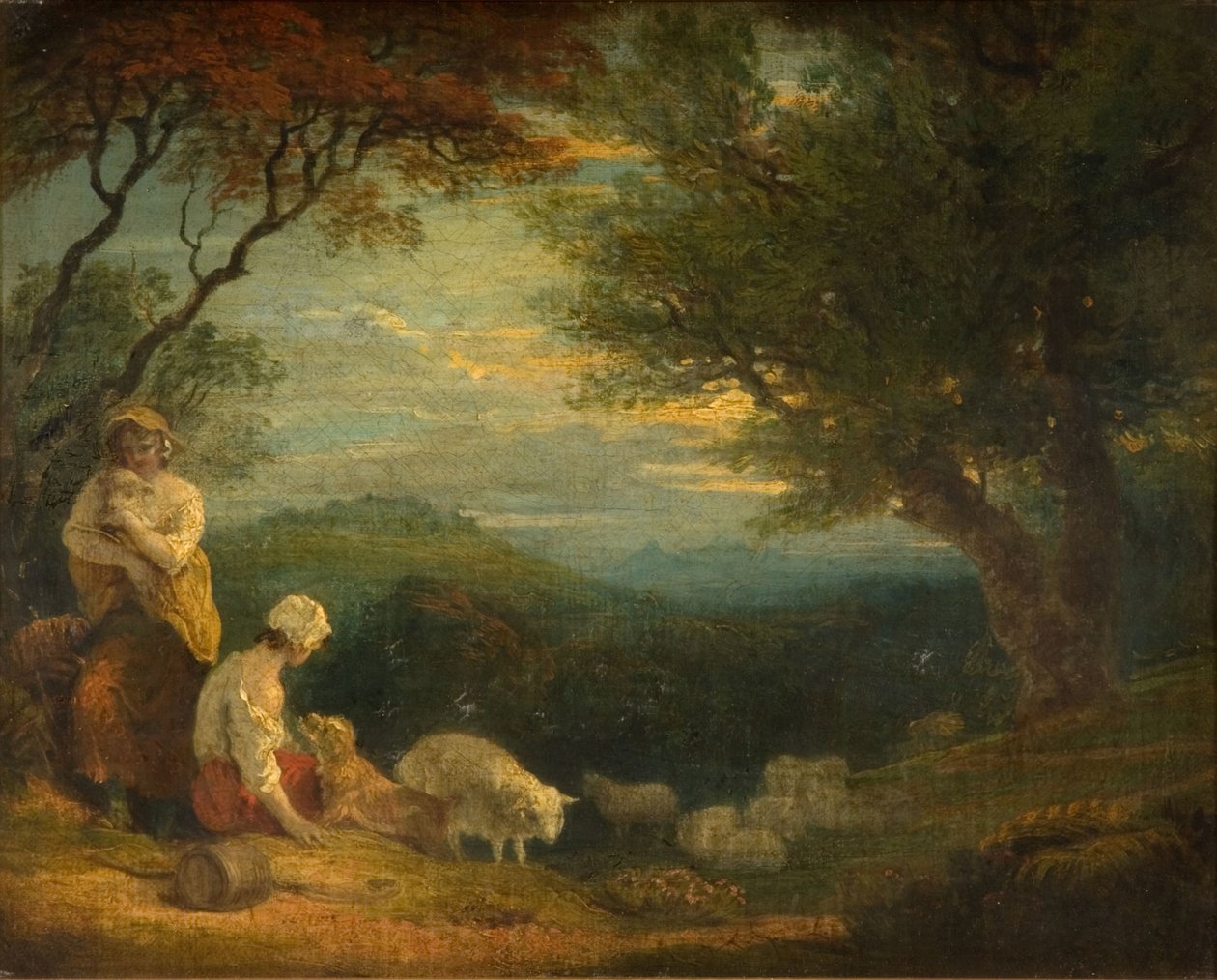 Paysage avec femmes, moutons et chien, 1830 - Richard Westall
