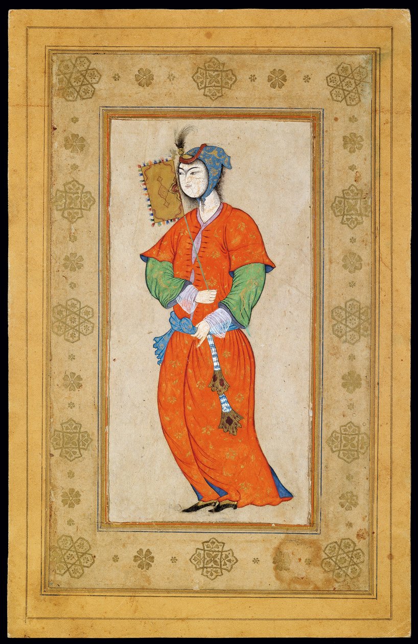 Jeune femme avec un éventail - Riza i Abbasi