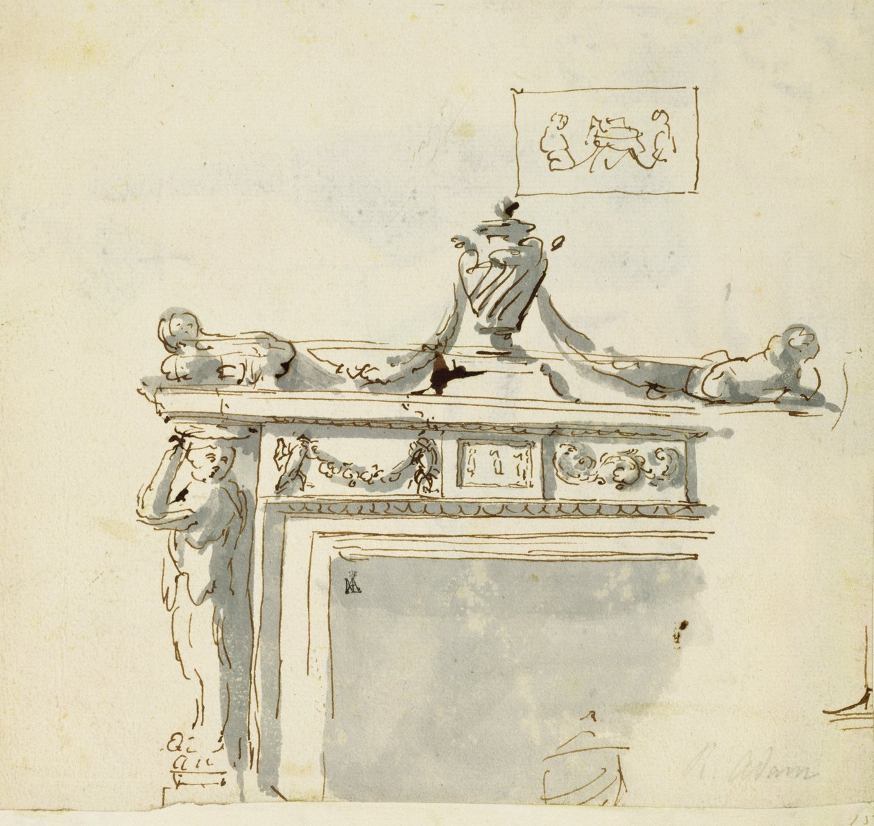 Esquisse de design pour une cheminée - Robert Adam