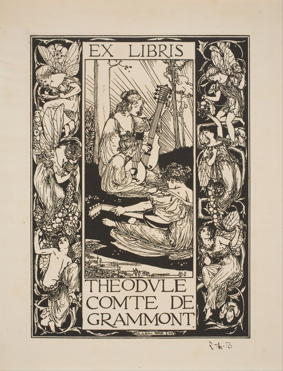 Ex-libris de Théodule, comte de Grammont - Robert Anning Bell