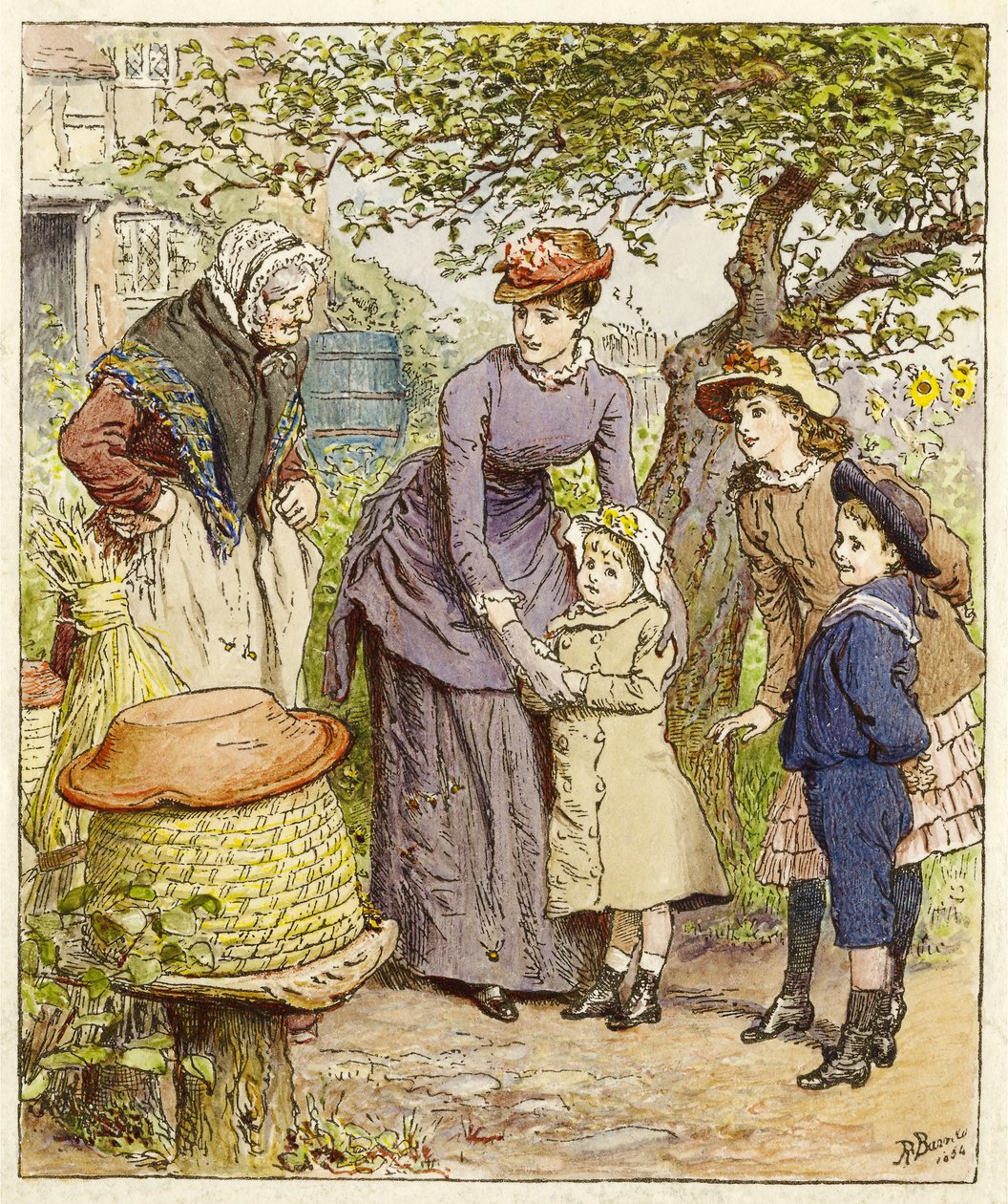 Mère et enfants près d