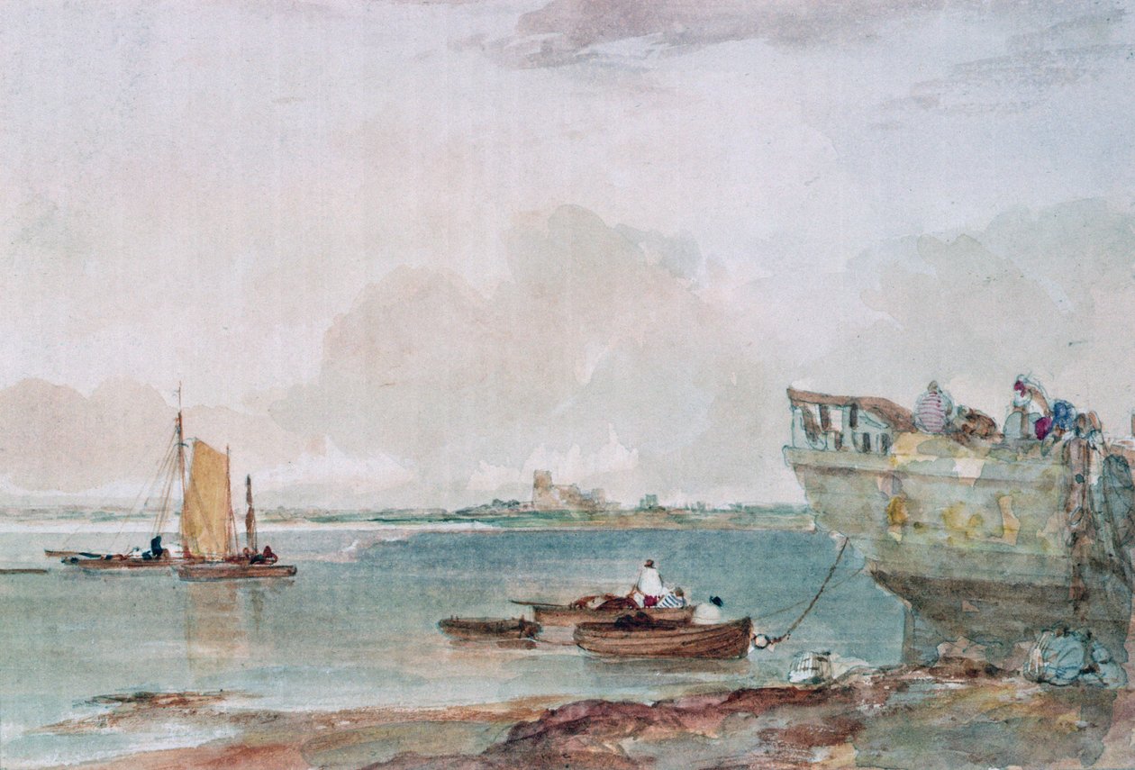 Paysage marin avec bateaux, 19ème siècle - Robert Brandard